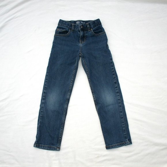 BOYS 7 SLIM WAIST BLUE JEANS RELAXED FIT NICE CONDITION POCKETS ADJUSTABLE WAIST - Picture 2 of 16